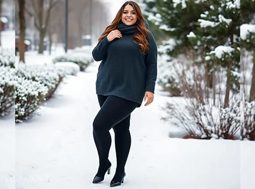 Die neue bequeme Cashmere-Strumpfhose in Plusgrößen von Glamory – Der perfekte Begleiter für kalte Tage