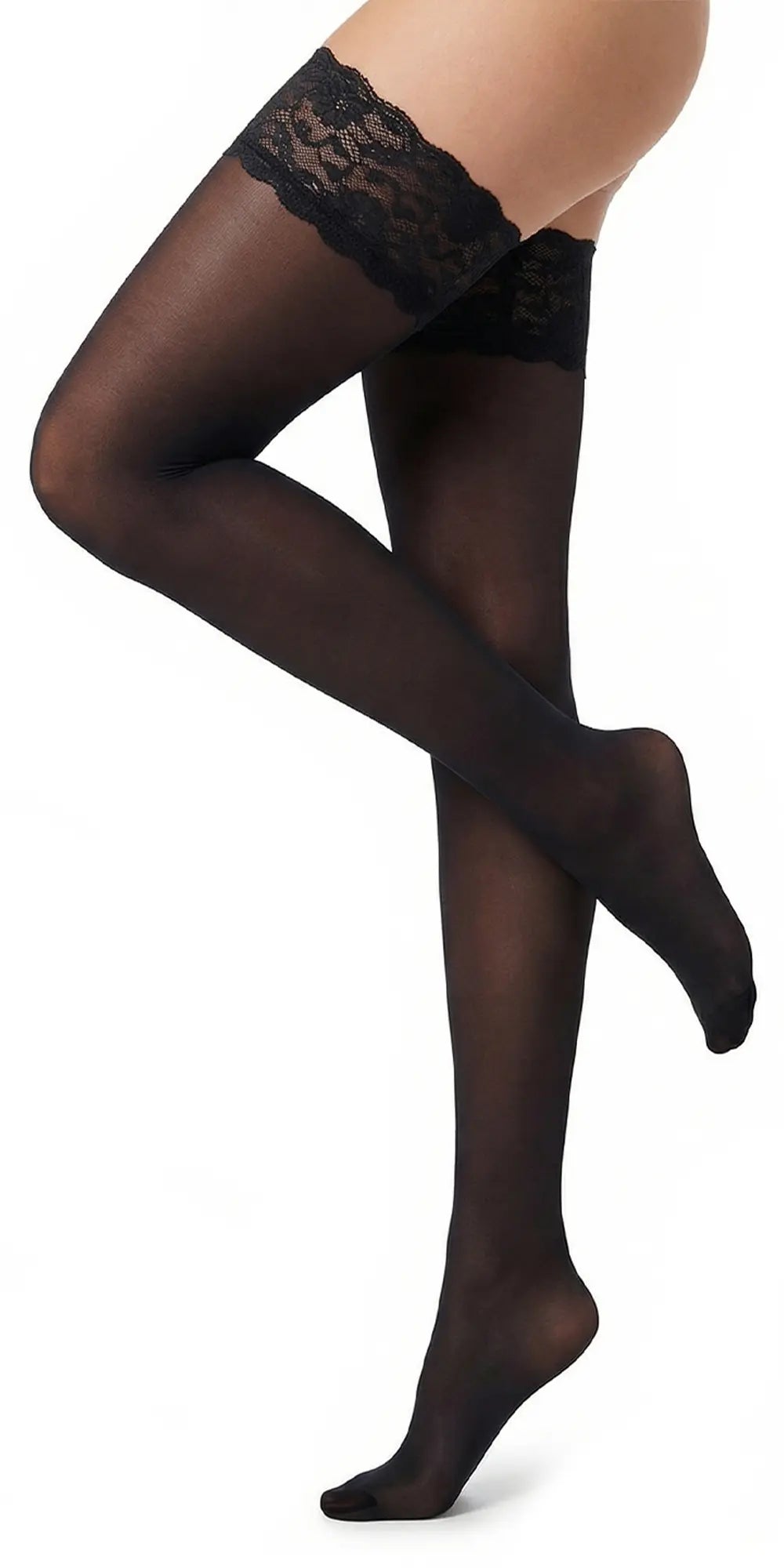 Glamory Micro 60 Plus Size halterlose Strümpfe black Seitenansicht