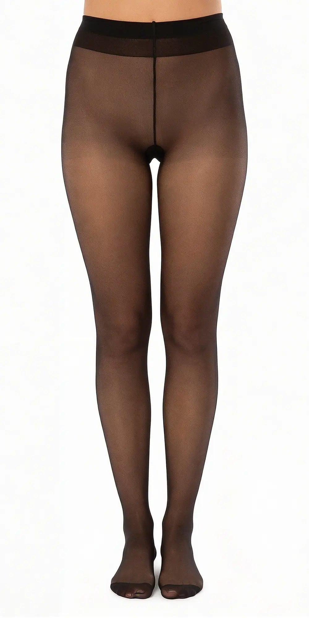 Glamory Satin 20 Plus Size Feinstrumpfhose - black Frontansicht
