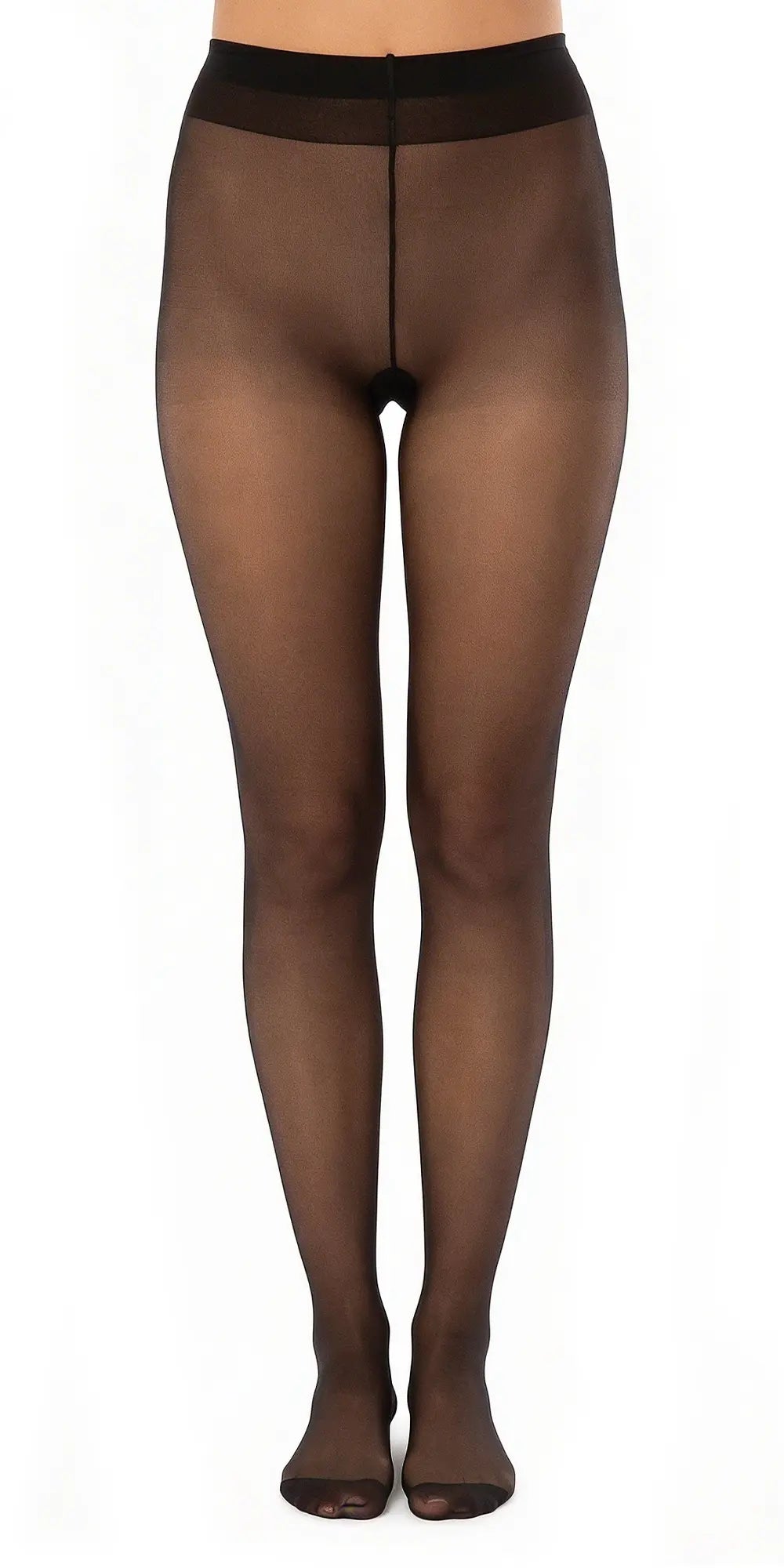 Glamory Satin 20 Plus Size Feinstrumpfhose - black Frontansicht