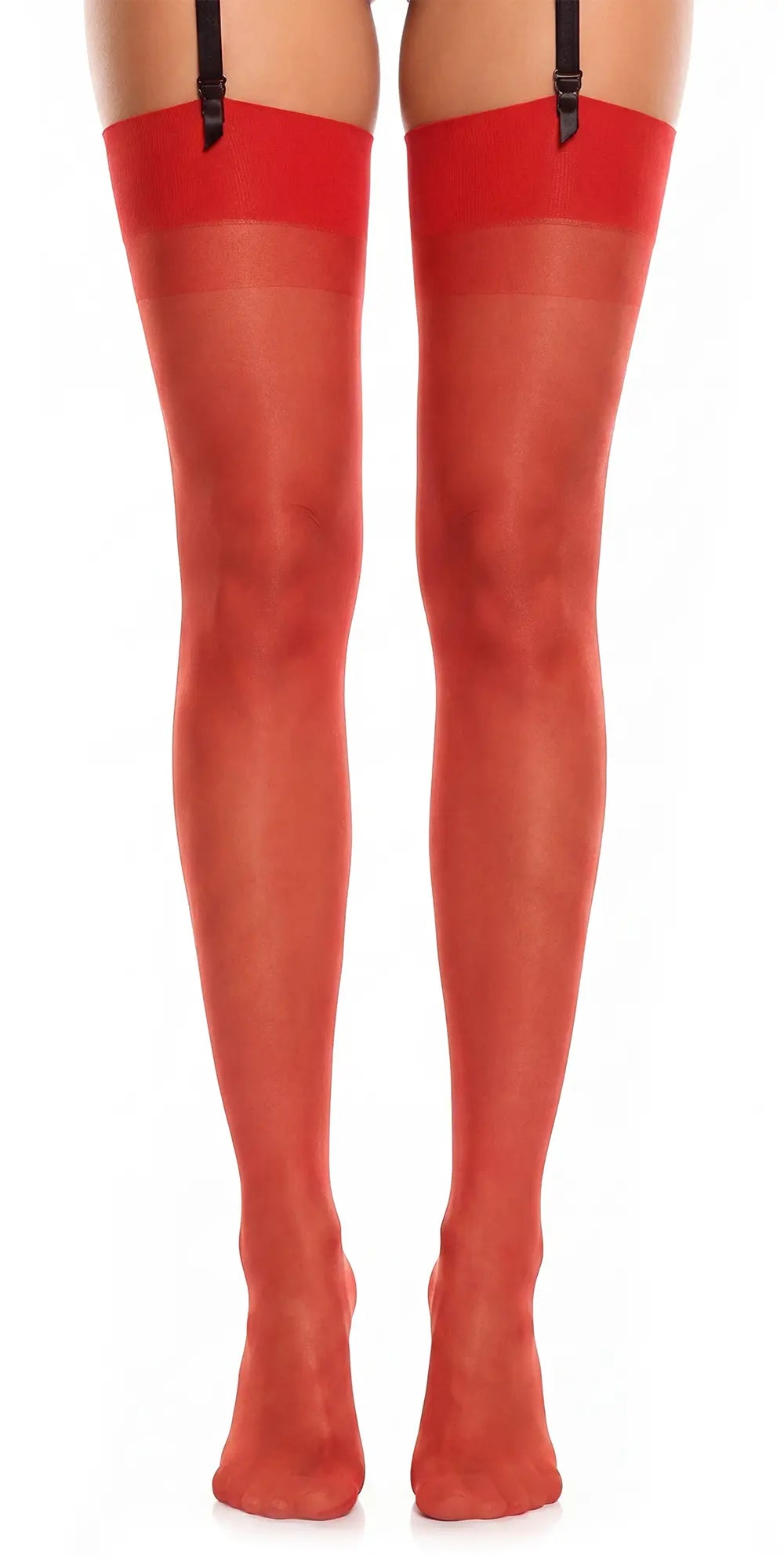 Glamory Perfect 20 Plus Size Strapsstrümpfe - rot Frontansicht