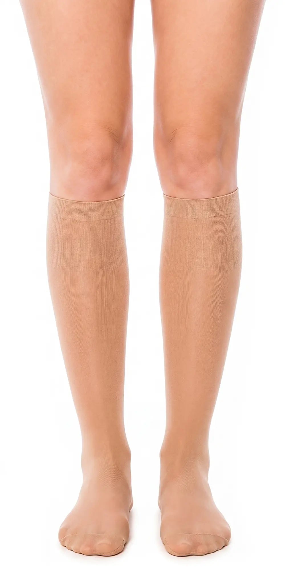 Glamory Fit 50 Extraweite Microfaser Kniestrümpfe Plus Size - Make up Frontansicht