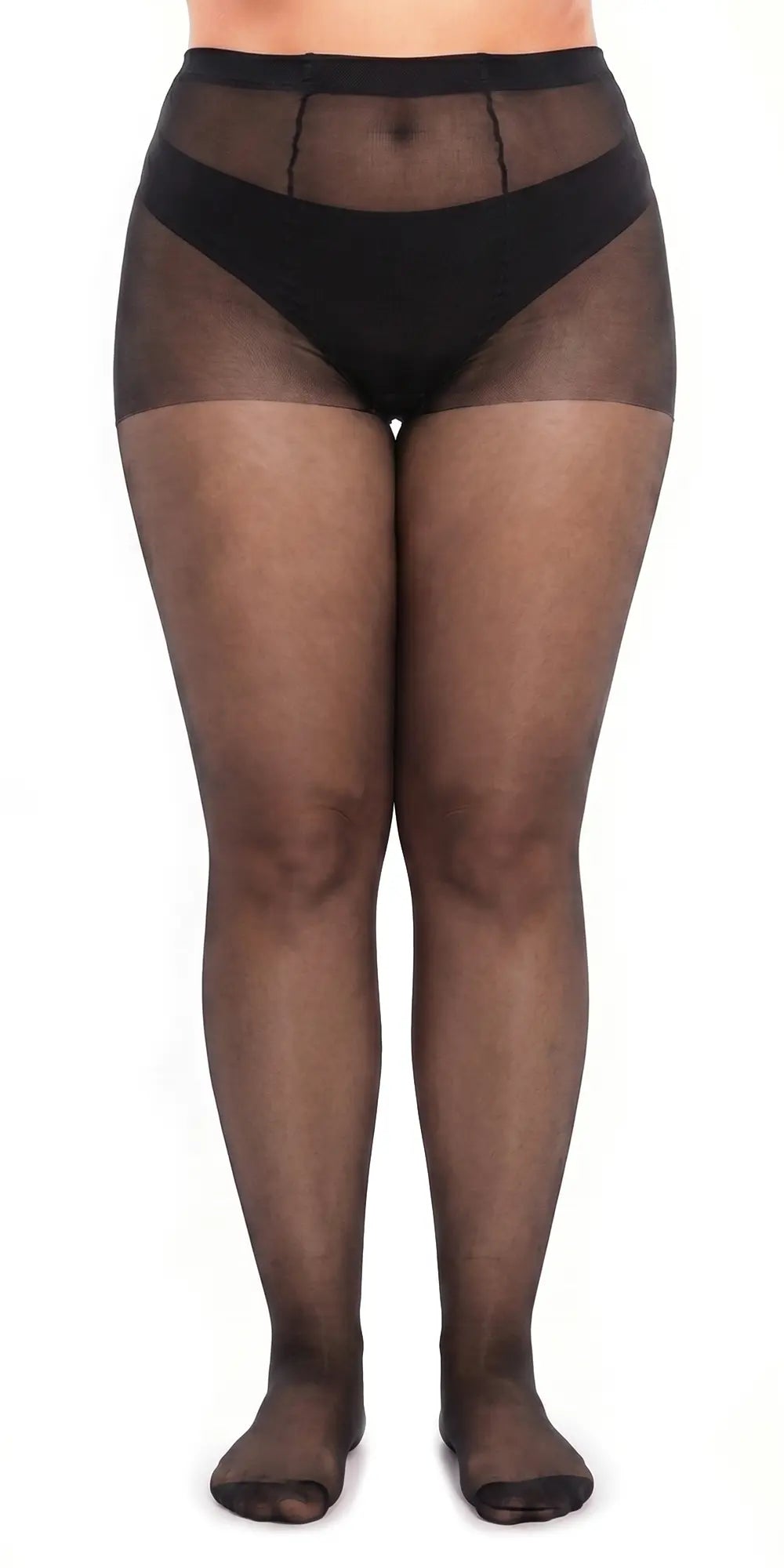 Glamory Supersize 20 Feinstrumpfhose in Übergröße - black Frontansicht