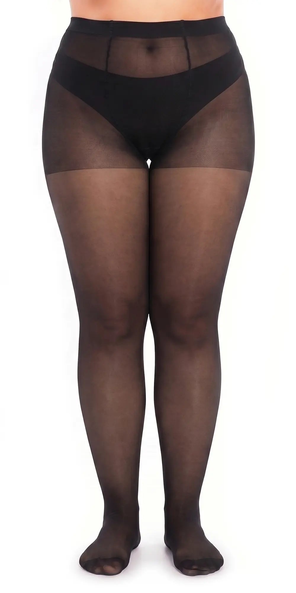 Glamory Supersize 40 Feinstrumpfhose in Übergröße - black Frontansicht