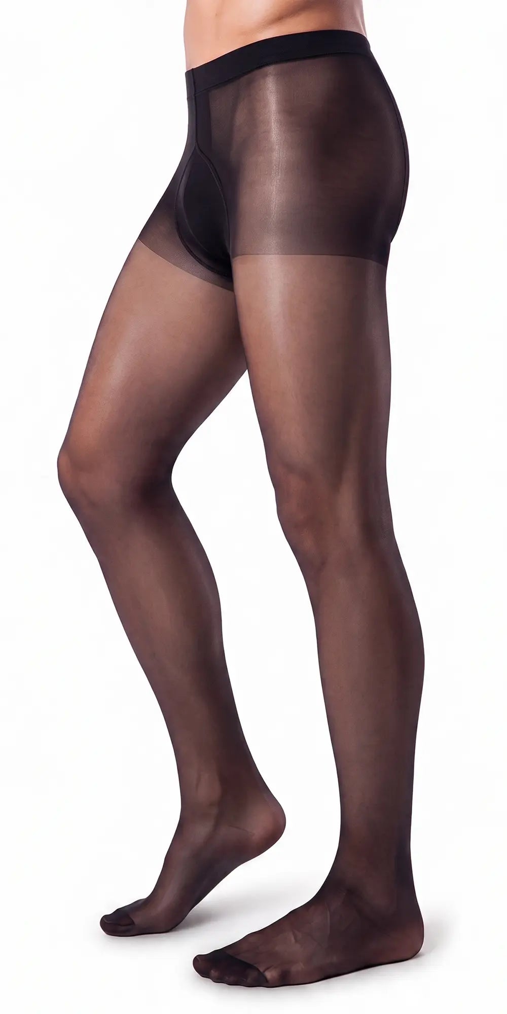Glamory Classic 20 Übergrößen Herrenstrumpfhose - black Seitenansicht