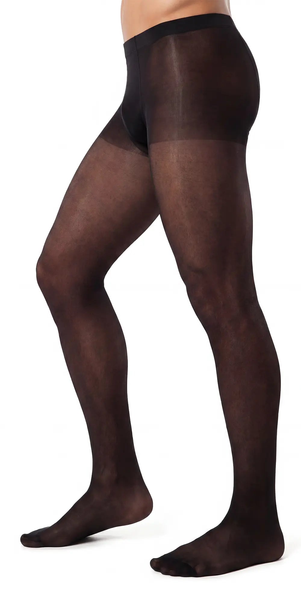 Glamory Support 40 Übergrößen Herrenstützstrumpfhose - black Seitenansicht