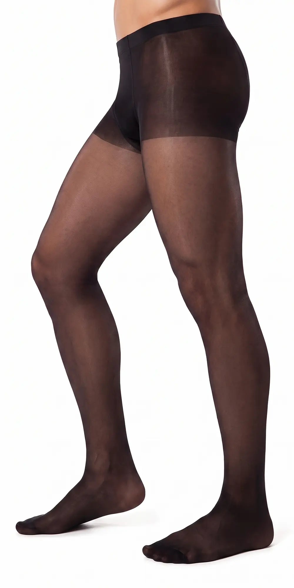 Glamory Support 40 Übergrößen Herrenstützstrumpfhose - black Seitenansicht