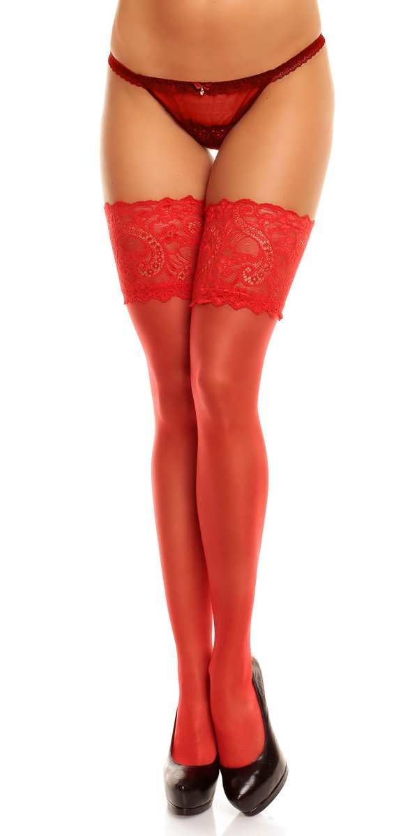 Glamory Comfort 20 Plus Size halterlose Strümpfe - Rot