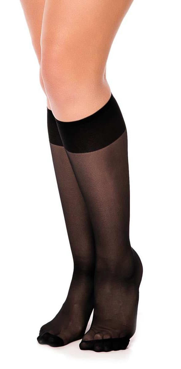 Glamory Fit 20 Extraweite Übergröße Kniestrümpfe black