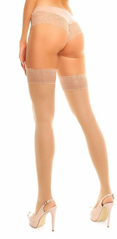 Glamory Vital 40 Plus Size halterlose Stützstrümpfe teint back