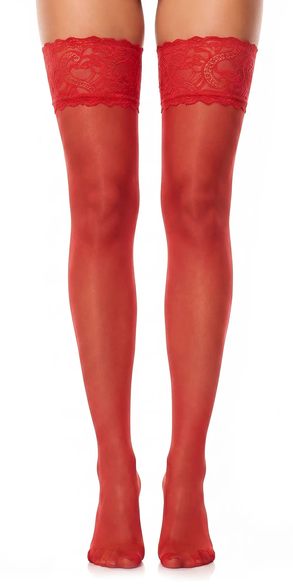 Glamory Comfort 20 Plus Size halterlose Strümpfe - red Frontansicht