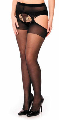 Straps-Strumpfhose für Frauen black front