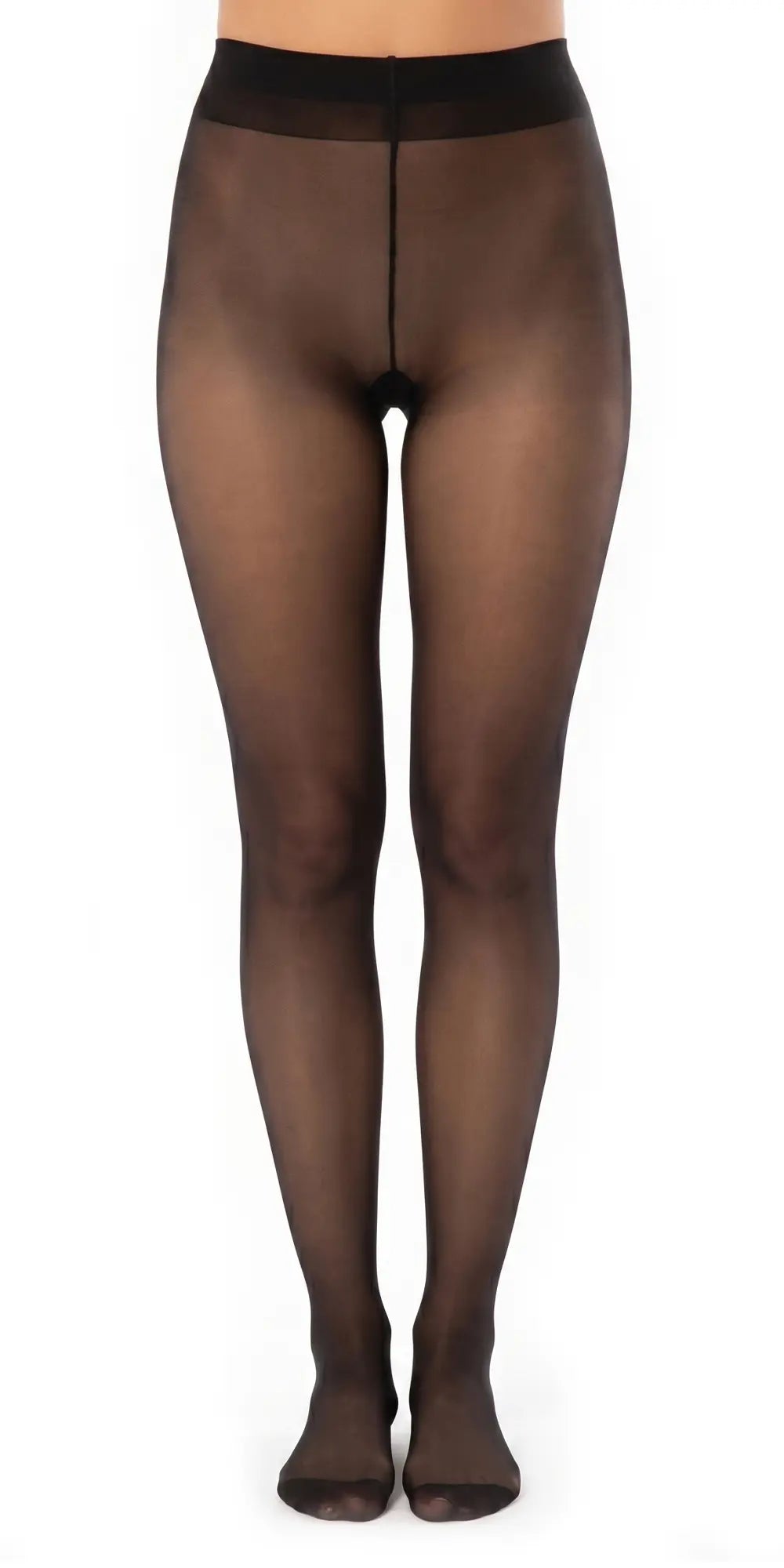 Glamory Satin Matt 20 Feinstrumpfhose in Übergrößen - black Frontansicht