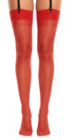 Glamory Perfect 20 Plus Size Strapsstrümpfe - rot Frontansicht