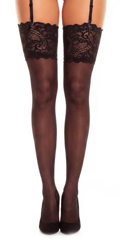 Dream 20 Plus Size Strapsstrümpfe - Black Frontansicht