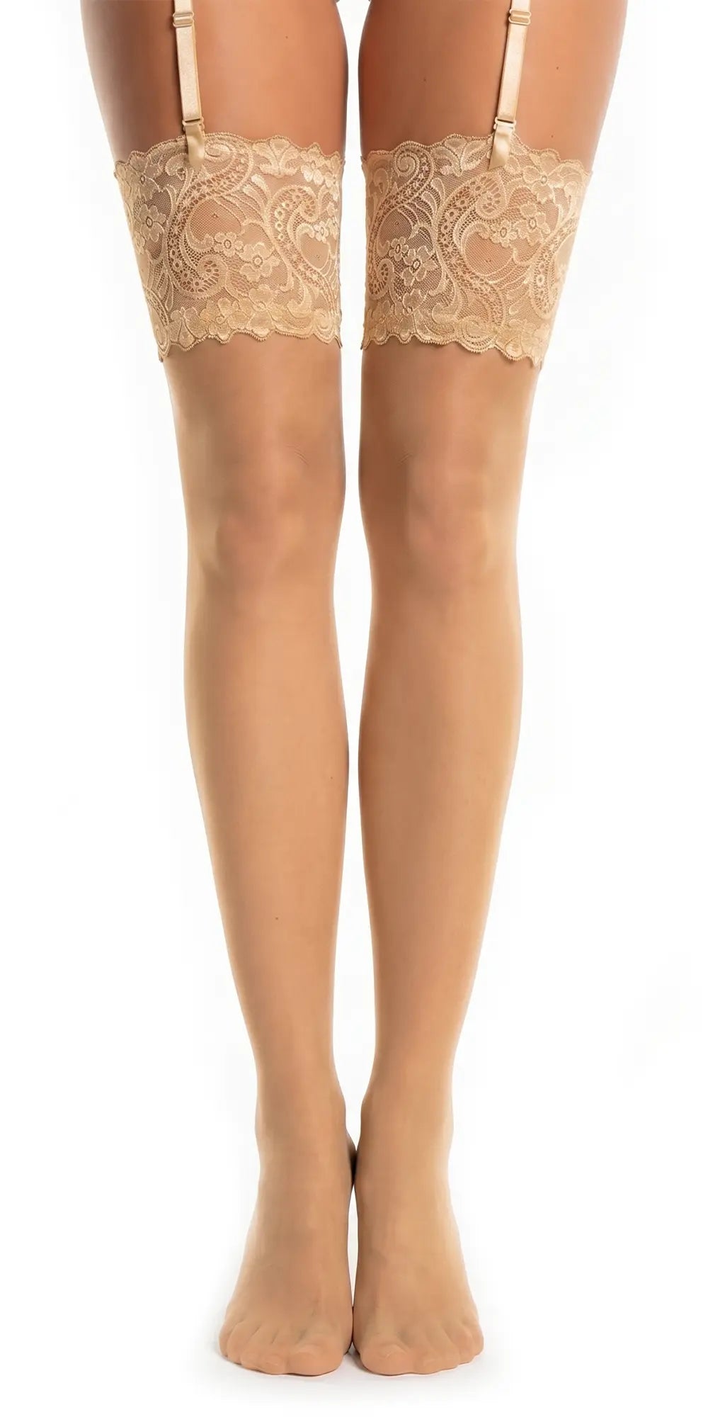 Dream 20 Plus Size Strapsstrümpfe - Champagne Frontansicht