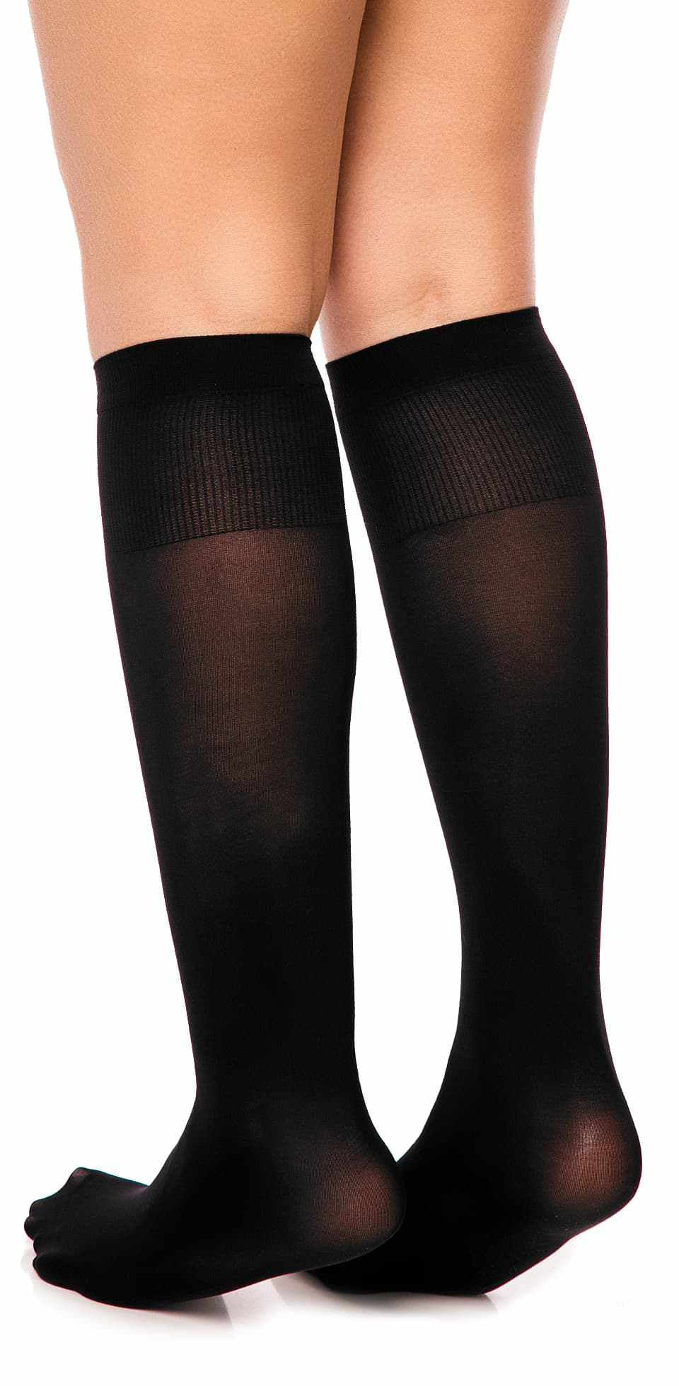 Glamory Fit 50 Extraweite Microfaser Kniestrümpfe - Schwarz back