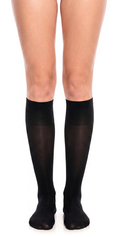 Glamory Fit 50 Extraweite Microfaser Kniestrümpfe Plus Size - Black Frontansicht