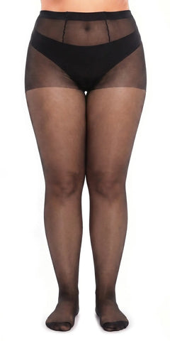 Glamory Supersize 20 Feinstrumpfhose in Übergröße - black Frontansicht