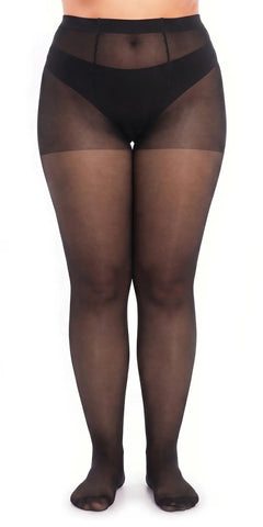 Glamory Supersize 40 Feinstrumpfhose in Übergröße - black Frontansicht