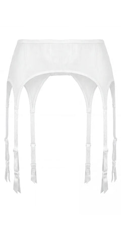 Glamory Plus Size Garter Belt Strumpfgürtel - white Frontansicht