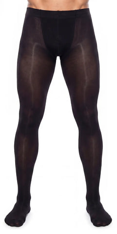 Glamory Microman 100 Herrenstrumpfhose Plus Size - black Frontansicht