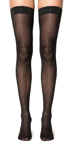 Glamory Honey 30 halterlose Strümpfe in Übergrößen - black Frontansicht