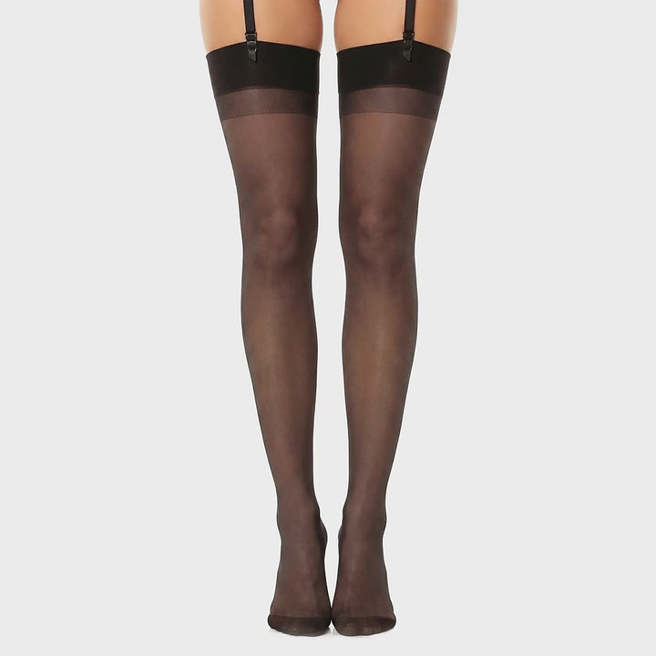 Glamory Perfect 20 Strapsstrümpfe - Black, 360-Grad-Rundumansicht
