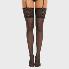Glamory Luxury 20 Strapsstrümpfe - Black, 360-Grad-Rundumansicht
