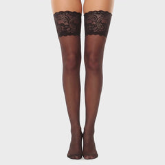 Glamory Comfort 20 halterlose Strümpfe - Black, 360-Grad-Rundumansicht