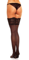 Glamory Couture 20 halterlose Naht-Strümpfe - Schwarz back