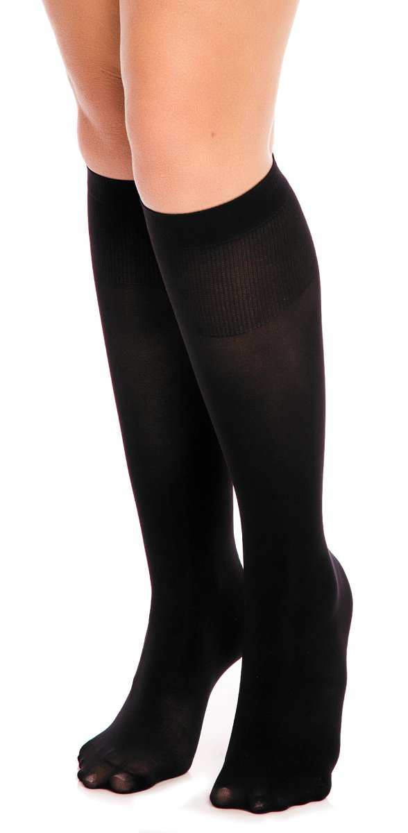 Glamory Fit 50 Extraweite Microfaser Kniestrümpfe - Schwarz